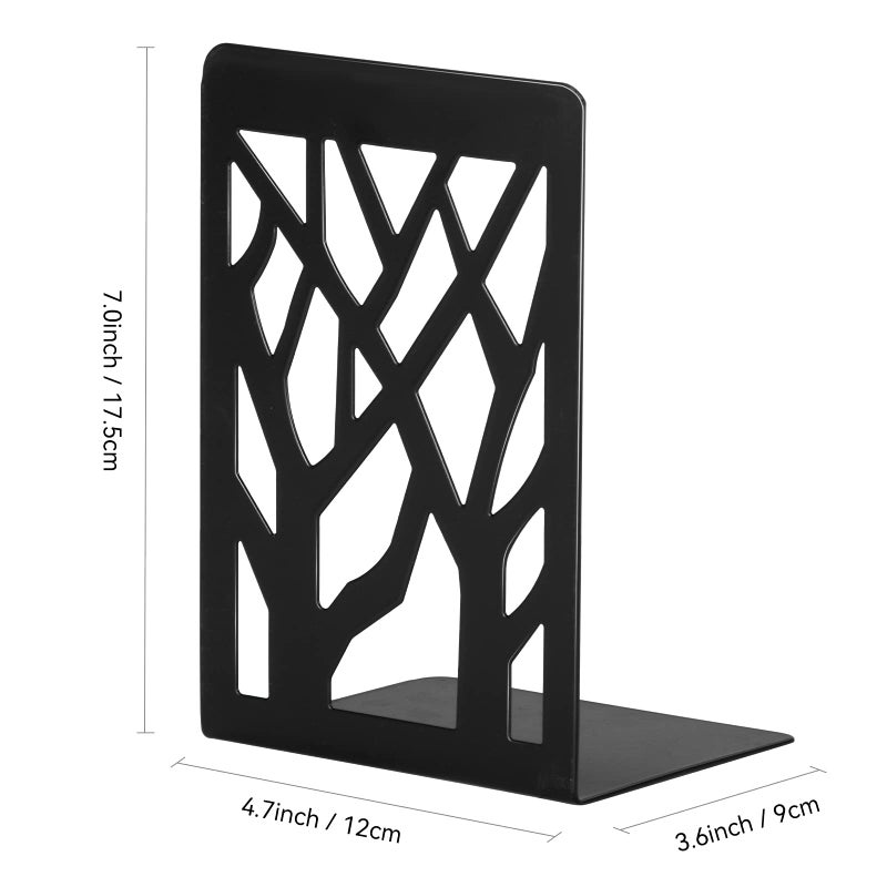 INNÃ”PLUS Book Ends, Bookends, Bookends for Shelves, Bookend, Book Ends for Heavy Books, Black Metal Book Shelf Holder Home Decorative, Book Stoppers for Shelves 3 Pair - Image 4